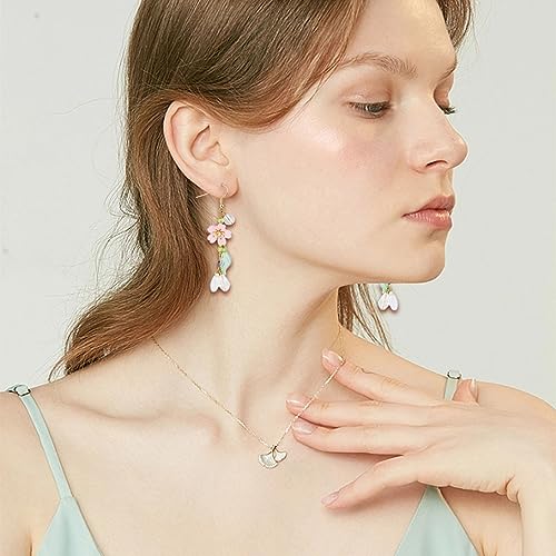 NEWITIN 6 Pairs Flower Earrings for Women Hypoallergenic Earring Butterfly Floral Tassel Earring Statement Long Flower Dangle Earrings for Women