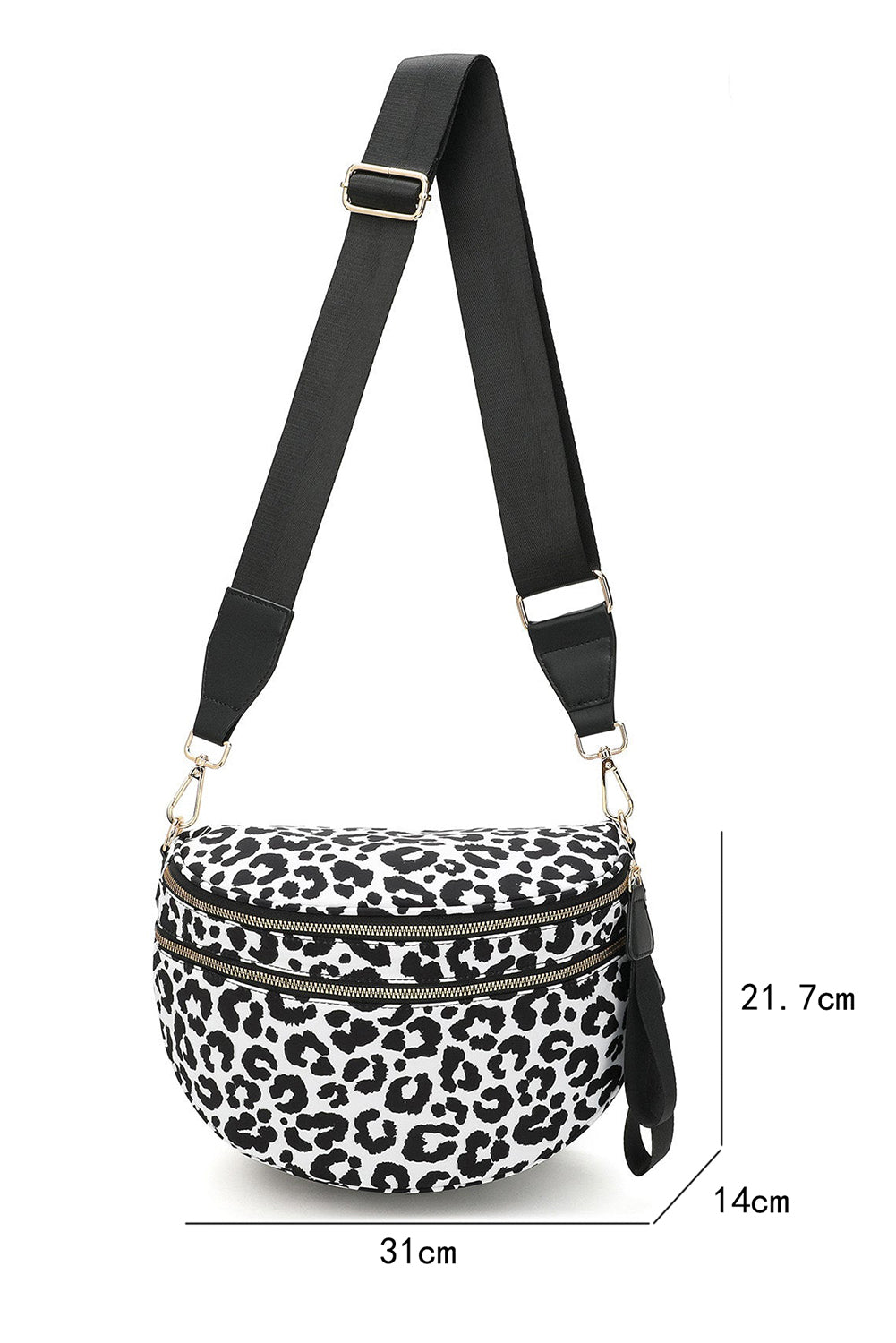 Blackish Green Checkered Print Wide Strap Large Crossbody Bag